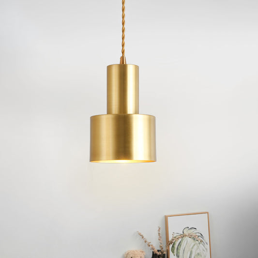 Gold Conical/Hoop/Grenade Hanging Lamp Postmodern 1-Light Metal/Clear Glass Suspension Pendant for Restaurant Gold C Clearhalo 'Ceiling Lights' 'Modern Pendants' 'Modern' 'Pendant Lights' 'Pendants' Lighting' 1937346