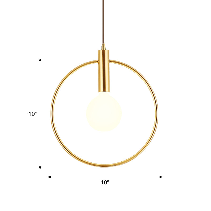 Gold Conical/Hoop/Grenade Hanging Lamp Postmodern 1-Light Metal/Clear Glass Suspension Pendant for Restaurant Clearhalo 'Ceiling Lights' 'Modern Pendants' 'Modern' 'Pendant Lights' 'Pendants' Lighting' 1937353