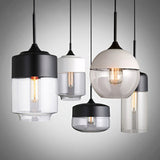 Cylinder Shade Bar Ceiling Pendant Lamp Clear Glass 1-Light Simplicity Suspension Lamp in Black Black Clearhalo 'Ceiling Lights' 'Glass shade' 'Glass' 'Modern Pendants' 'Modern' 'Pendant Lights' 'Pendants' Lighting' 1937381
