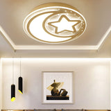 Modern White LED Ceiling Lamp Star and Crescent Metal Flush Ceiling Light for Corridor Clearhalo 'Ceiling Lights' 'Close To Ceiling Lights' 'Close to ceiling' 'Flush mount' Lighting' 193749