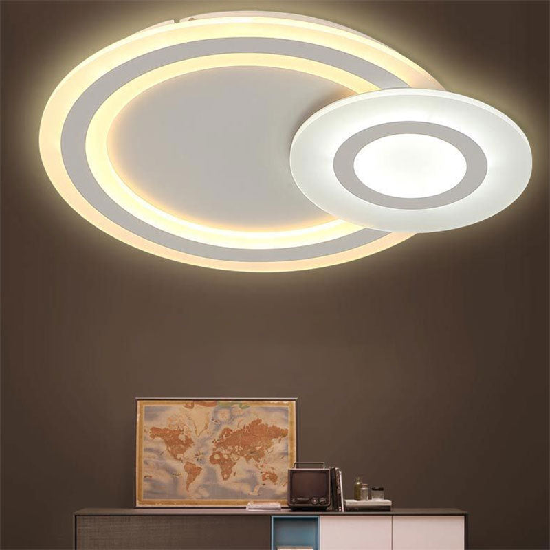 Cute Slim Panel Ceiling Mount Light Acrylic White Finish Flush Light for Adult Bedroom White Round Clearhalo 'Ceiling Lights' 'Close To Ceiling Lights' 'Close to ceiling' 'Flush mount' Lighting' 193779