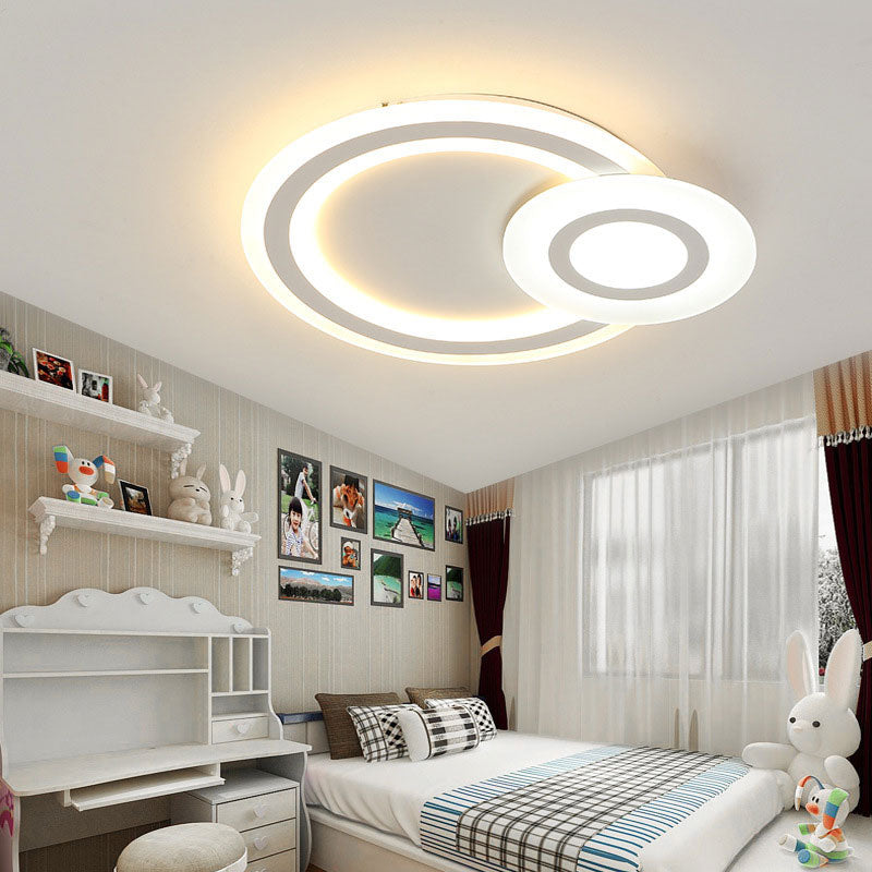 Cute Slim Panel Ceiling Mount Light Acrylic White Finish Flush Light for Adult Bedroom Clearhalo 'Ceiling Lights' 'Close To Ceiling Lights' 'Close to ceiling' 'Flush mount' Lighting' 193780