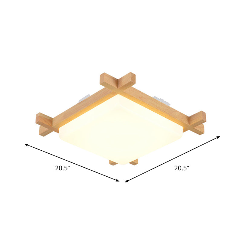 Wood Chessboard Shaped Flush Mount Nordic 15"/16.5"/20.5" Wide LED Acrylic Ceiling Light Fixture in Warm/White Light Clearhalo 'Ceiling Lights' 'Close To Ceiling Lights' 'Close to ceiling' 'Flush mount' Lighting' 1937968