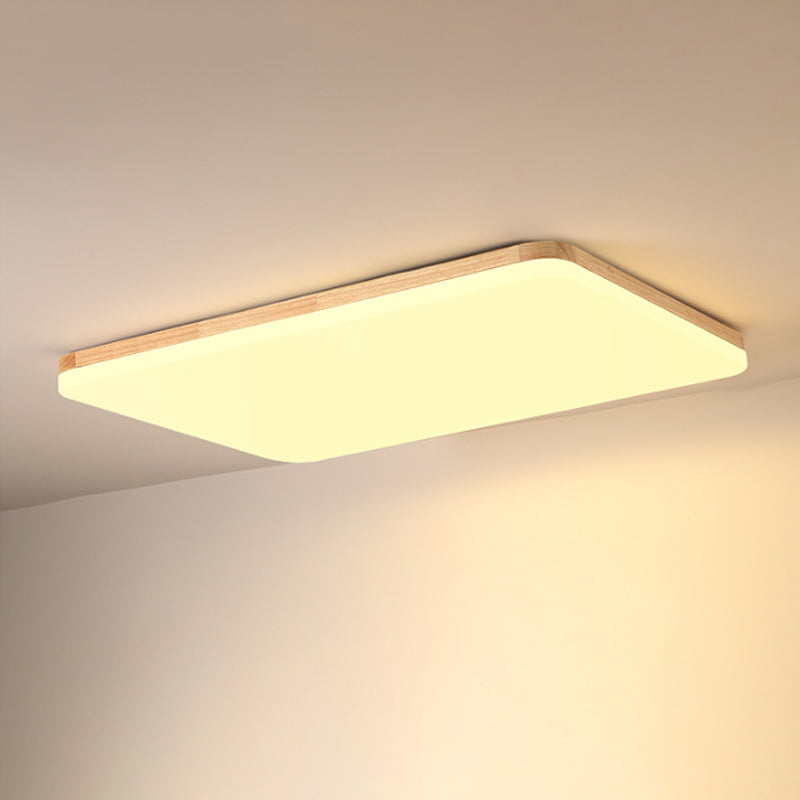 Thinnest Square/Rectangle Ceiling Light Simple Acrylic Living Room LED Flush Mounted Lamp in Beige, 13"/25"/37.5" Wide Clearhalo 'Ceiling Lights' 'Close To Ceiling Lights' 'Close to ceiling' 'Flush mount' Lighting' 1938041