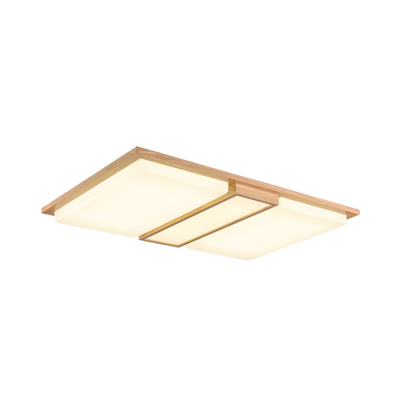 Symmetric Shaped LED Flush Mount Light Simplicity Wooden Beige Ceiling Lamp in Warm/White Light, 17"/33.5"/40.5" Wide Clearhalo 'Ceiling Lights' 'Close To Ceiling Lights' 'Close to ceiling' 'Flush mount' Lighting' 1938082