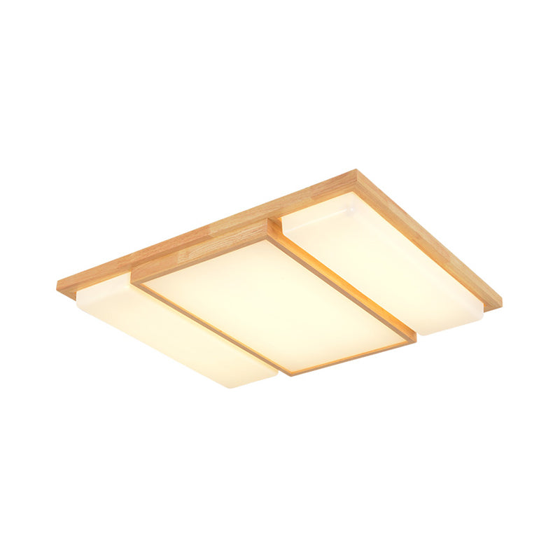 Symmetric Shaped LED Flush Mount Light Simplicity Wooden Beige Ceiling Lamp in Warm/White Light, 17"/33.5"/40.5" Wide Clearhalo 'Ceiling Lights' 'Close To Ceiling Lights' 'Close to ceiling' 'Flush mount' Lighting' 1938087