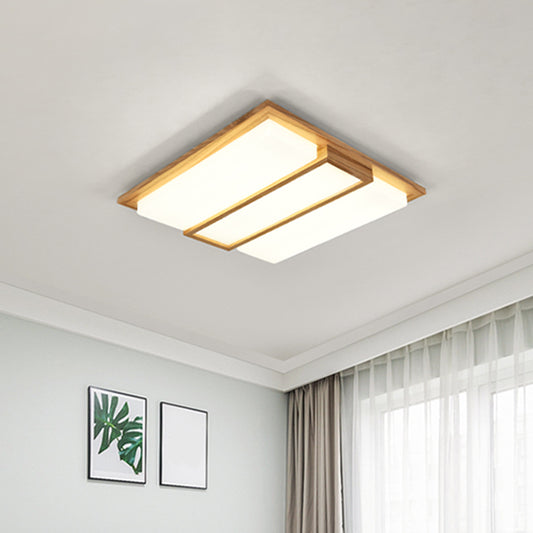 Symmetric Shaped LED Flush Mount Light Simplicity Wooden Beige Ceiling Lamp in Warm/White Light, 17"/33.5"/40.5" Wide Clearhalo 'Ceiling Lights' 'Close To Ceiling Lights' 'Close to ceiling' 'Flush mount' Lighting' 1938091