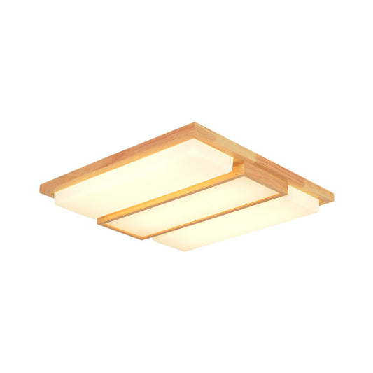 Symmetric Shaped LED Flush Mount Light Simplicity Wooden Beige Ceiling Lamp in Warm/White Light, 17"/33.5"/40.5" Wide Clearhalo 'Ceiling Lights' 'Close To Ceiling Lights' 'Close to ceiling' 'Flush mount' Lighting' 1938092
