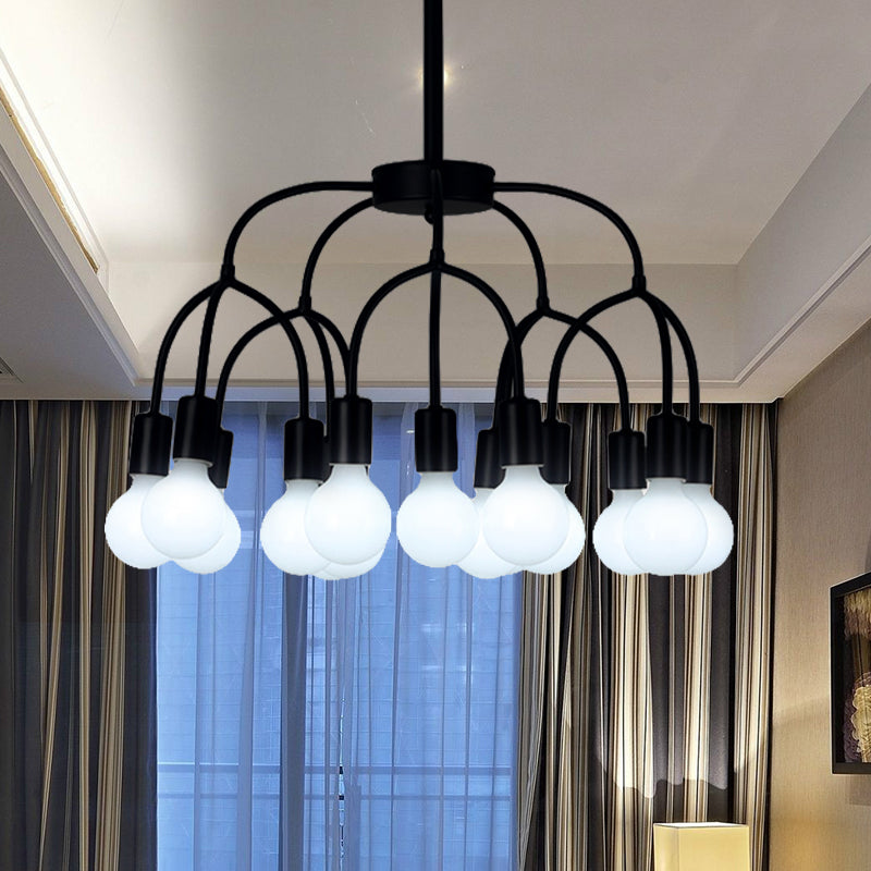 Metal Arched Arm Chandelier Multi-Head Contemporary Black/Gold Pendant Lamp for Living Room Clearhalo 'Ceiling Lights' 'Chandeliers' 'Modern Chandeliers' 'Modern' Lighting' 193857