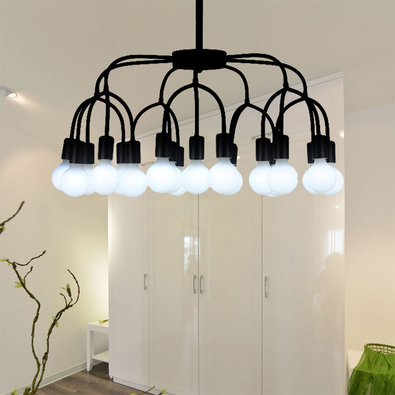 Metal Arched Arm Chandelier Multi-Head Contemporary Black/Gold Pendant Lamp for Living Room Clearhalo 'Ceiling Lights' 'Chandeliers' 'Modern Chandeliers' 'Modern' Lighting' 193864