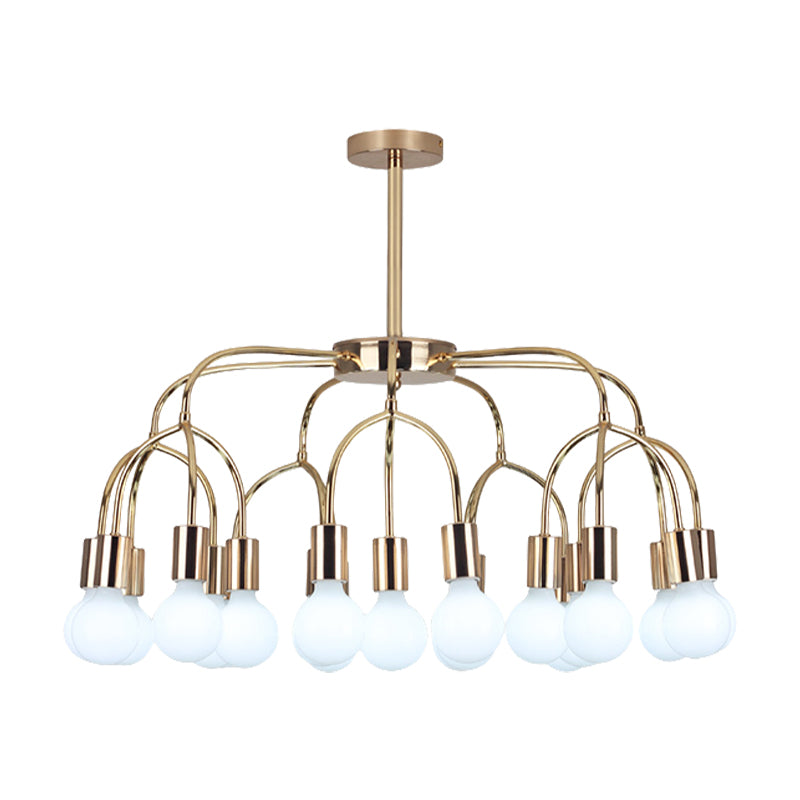 Metal Arched Arm Chandelier Multi-Head Contemporary Black/Gold Pendant Lamp for Living Room Clearhalo 'Ceiling Lights' 'Chandeliers' 'Modern Chandeliers' 'Modern' Lighting' 193868