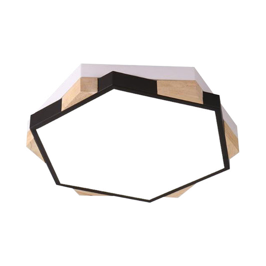 Nordic Style Pentagon Flushmount Light Acrylic Metal Ceiling Lamp for Study Room Corridor Clearhalo 'Ceiling Lights' 'Close To Ceiling Lights' 'Close to ceiling' 'Flush mount' Lighting' 194076