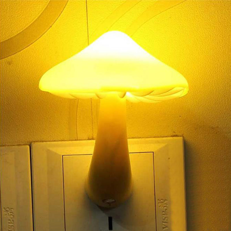 Lovely White LED Sconce Light Mushroom 1 Head Plastic Plug In Wall Lamp for Hallway White Clearhalo 'Night Lights' 'Wall Lights' Lighting' 194143