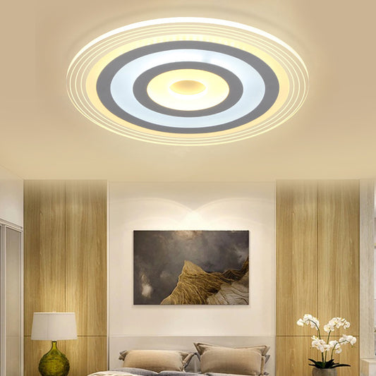 Living Room Round Flush Ceiling Light Acrylic Simple Style White LED Ceiling Lamp Clear Clearhalo 'Ceiling Lights' 'Close To Ceiling Lights' 'Close to ceiling' 'Flush mount' Lighting' 194215