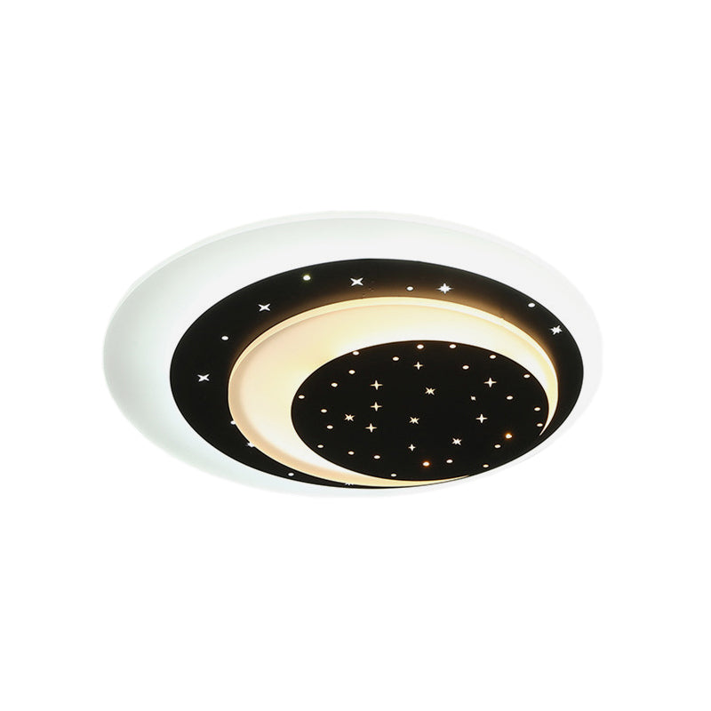 Acrylic Crescent LED Ceiling Light with Star Romantic Flushmount Light for Girls Bedroom Clearhalo 'Ceiling Lights' 'Close To Ceiling Lights' 'Close to ceiling' 'Flush mount' Lighting' 194389