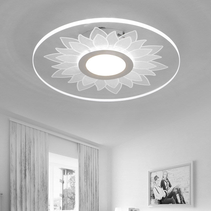 Acrylic Flower Flush Ceiling Light Kid Bedroom Cartoon LED Ceiling Lamp in White Clear Clearhalo 'Ceiling Lights' 'Close To Ceiling Lights' 'Close to ceiling' 'Flush mount' Lighting' 194390