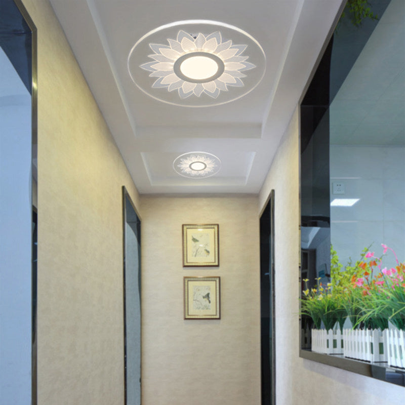 Acrylic Flower Flush Ceiling Light Kid Bedroom Cartoon LED Ceiling Lamp in White Clearhalo 'Ceiling Lights' 'Close To Ceiling Lights' 'Close to ceiling' 'Flush mount' Lighting' 194392