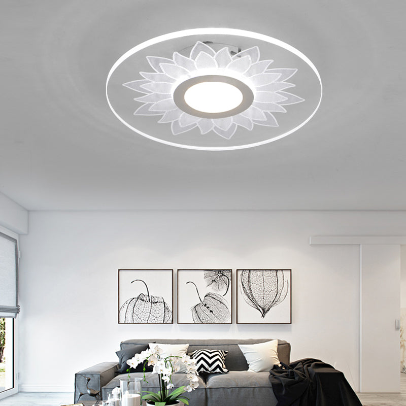 Acrylic Flower Flush Ceiling Light Kid Bedroom Cartoon LED Ceiling Lamp in White Clearhalo 'Ceiling Lights' 'Close To Ceiling Lights' 'Close to ceiling' 'Flush mount' Lighting' 194394