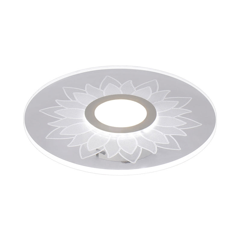 Acrylic Flower Flush Ceiling Light Kid Bedroom Cartoon LED Ceiling Lamp in White Clearhalo 'Ceiling Lights' 'Close To Ceiling Lights' 'Close to ceiling' 'Flush mount' Lighting' 194395