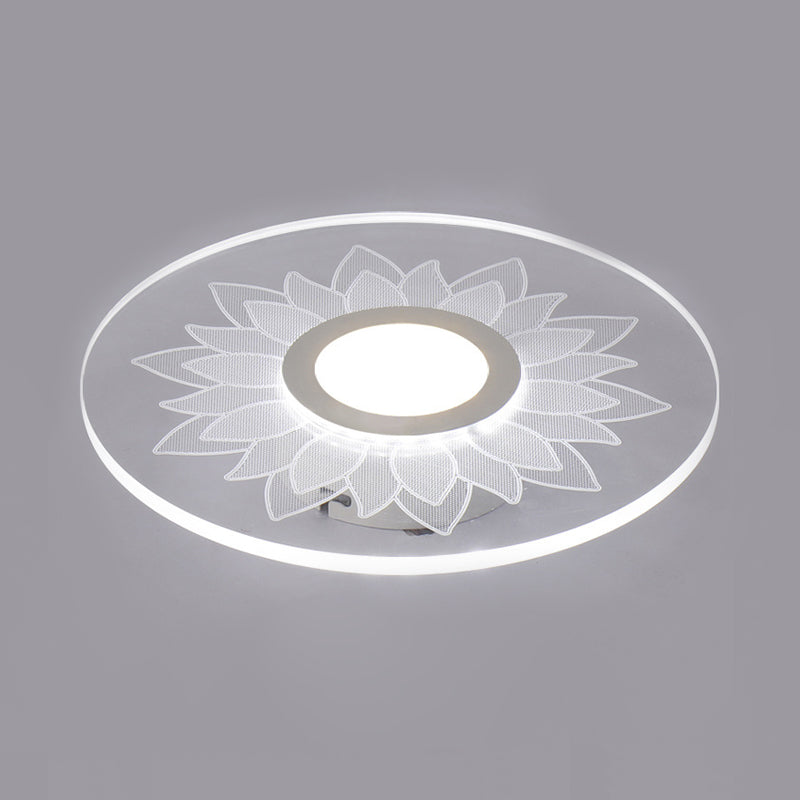 Acrylic Flower Flush Ceiling Light Kid Bedroom Cartoon LED Ceiling Lamp in White Clearhalo 'Ceiling Lights' 'Close To Ceiling Lights' 'Close to ceiling' 'Flush mount' Lighting' 194398