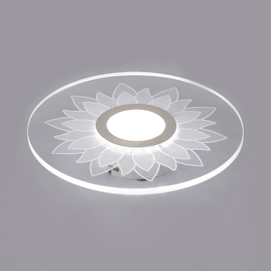 Acrylic Flower Flush Ceiling Light Kid Bedroom Cartoon LED Ceiling Lamp in White Clearhalo 'Ceiling Lights' 'Close To Ceiling Lights' 'Close to ceiling' 'Flush mount' Lighting' 194398