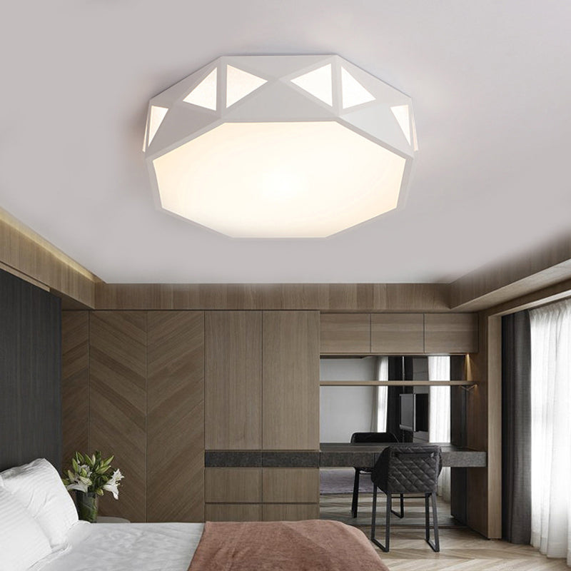 White Octagon Ceiling Mount Light Creative Acrylic LED Ceiling Lamp for Kindergarten Clearhalo 'Ceiling Lights' 'Close To Ceiling Lights' 'Close to ceiling' 'Flush mount' Lighting' 194448