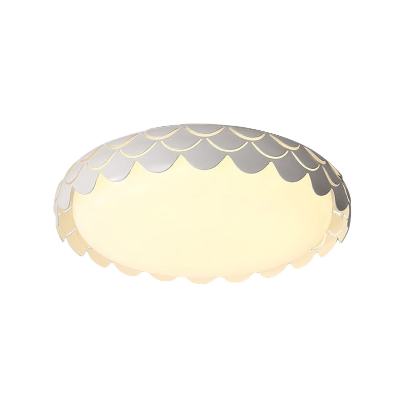 Modern Circle Flush Mount Light with Fish Scale Metal White LED Ceiling Lamp for Dining Room Clearhalo 'Ceiling Lights' 'Close To Ceiling Lights' 'Close to ceiling' 'Flush mount' Lighting' 194461