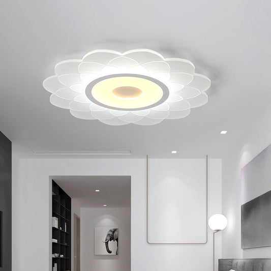 Child Bedroom Blossom Ceiling Fixture Acrylic Cartoon White LED Flush Ceiling Light White Clearhalo 'Ceiling Lights' 'Close To Ceiling Lights' 'Close to ceiling' 'Flush mount' Lighting' 194469