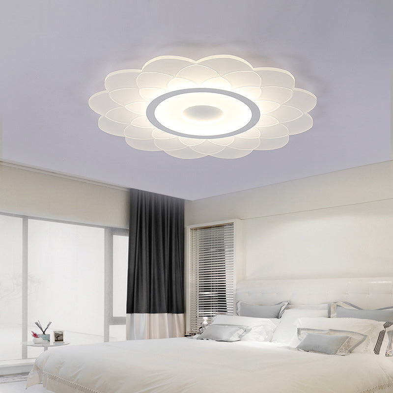 Child Bedroom Blossom Ceiling Fixture Acrylic Cartoon White LED Flush Ceiling Light Clearhalo 'Ceiling Lights' 'Close To Ceiling Lights' 'Close to ceiling' 'Flush mount' Lighting' 194470