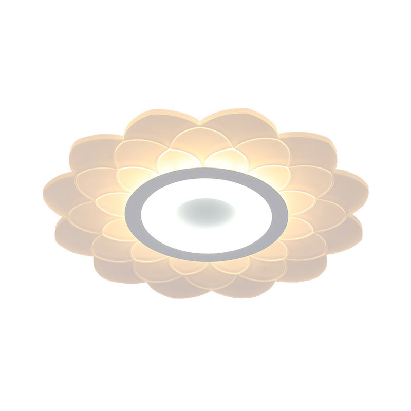 Child Bedroom Blossom Ceiling Fixture Acrylic Cartoon White LED Flush Ceiling Light Clearhalo 'Ceiling Lights' 'Close To Ceiling Lights' 'Close to ceiling' 'Flush mount' Lighting' 194471