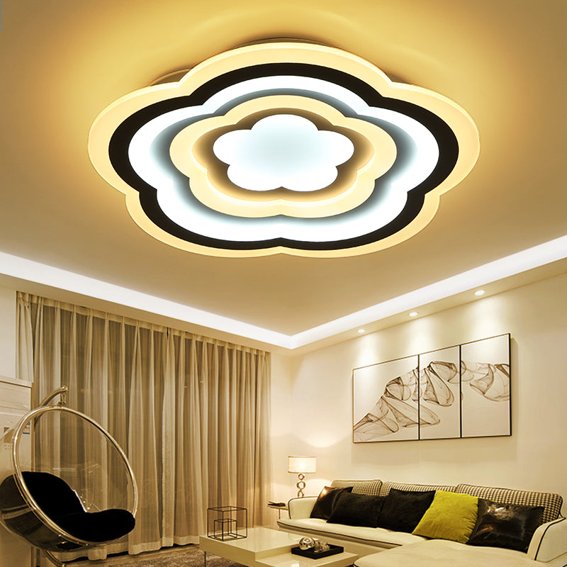 Acrylic Floral LED Ceiling Mount Light Contemporary Ceiling Lamp in White for Baby Room Clearhalo 'Ceiling Lights' 'Close To Ceiling Lights' 'Close to ceiling' 'Flush mount' Lighting' 194476