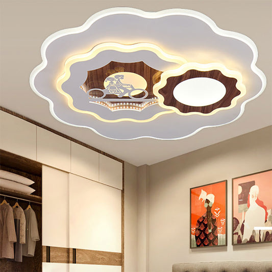 Acrylic Blossom Ceiling Mount Light Romantic Flush Light in White for Adult Bedroom White A Clearhalo 'Ceiling Lights' 'Close To Ceiling Lights' 'Close to ceiling' 'Flush mount' Lighting' 194492