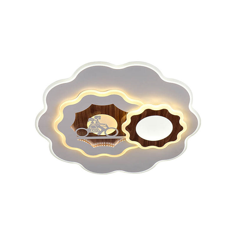 Acrylic Blossom Ceiling Mount Light Romantic Flush Light in White for Adult Bedroom Clearhalo 'Ceiling Lights' 'Close To Ceiling Lights' 'Close to ceiling' 'Flush mount' Lighting' 194494