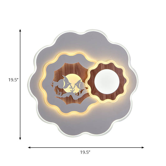 Acrylic Blossom Ceiling Mount Light Romantic Flush Light in White for Adult Bedroom Clearhalo 'Ceiling Lights' 'Close To Ceiling Lights' 'Close to ceiling' 'Flush mount' Lighting' 194499