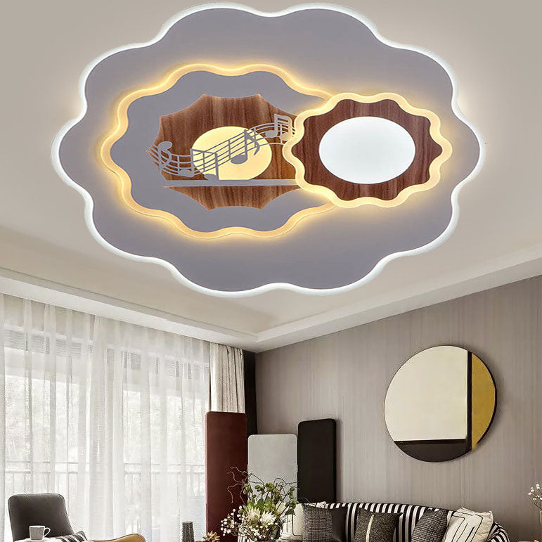 Acrylic Blossom Ceiling Mount Light Romantic Flush Light in White for Adult Bedroom White C Clearhalo 'Ceiling Lights' 'Close To Ceiling Lights' 'Close to ceiling' 'Flush mount' Lighting' 194500