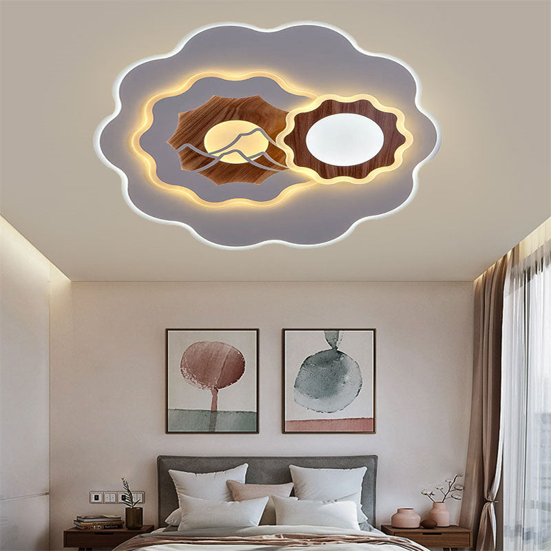 Acrylic Blossom Ceiling Mount Light Romantic Flush Light in White for Adult Bedroom White B Clearhalo 'Ceiling Lights' 'Close To Ceiling Lights' 'Close to ceiling' 'Flush mount' Lighting' 194503