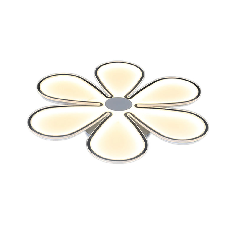 Flower Study Room Ceiling Mount Light Acrylic Creative LED Ceiling Lamp in White Clearhalo 'Ceiling Lights' 'Close To Ceiling Lights' 'Close to ceiling' 'Flush mount' Lighting' 194549