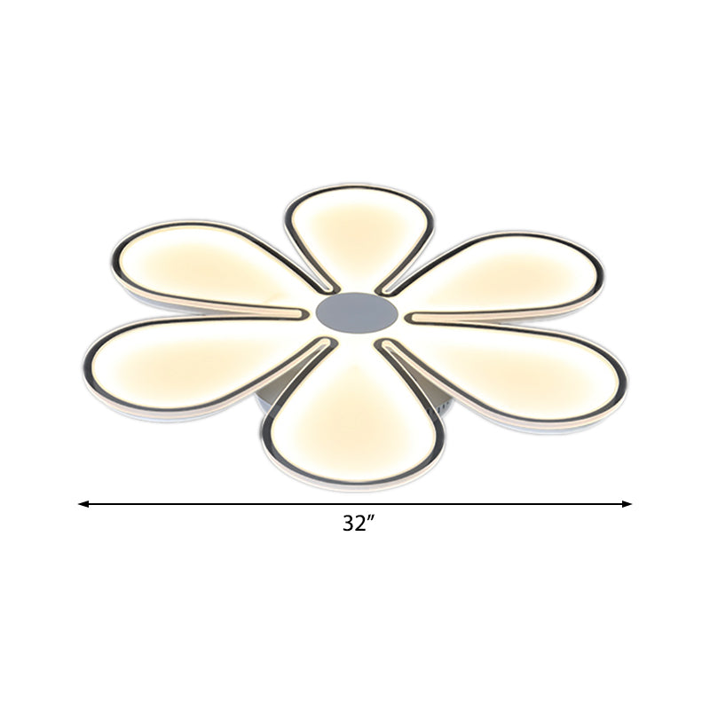 Flower Study Room Ceiling Mount Light Acrylic Creative LED Ceiling Lamp in White Clearhalo 'Ceiling Lights' 'Close To Ceiling Lights' 'Close to ceiling' 'Flush mount' Lighting' 194550