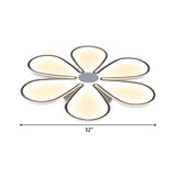 Flower Study Room Ceiling Mount Light Acrylic Creative LED Ceiling Lamp in White Clearhalo 'Ceiling Lights' 'Close To Ceiling Lights' 'Close to ceiling' 'Flush mount' Lighting' 194550