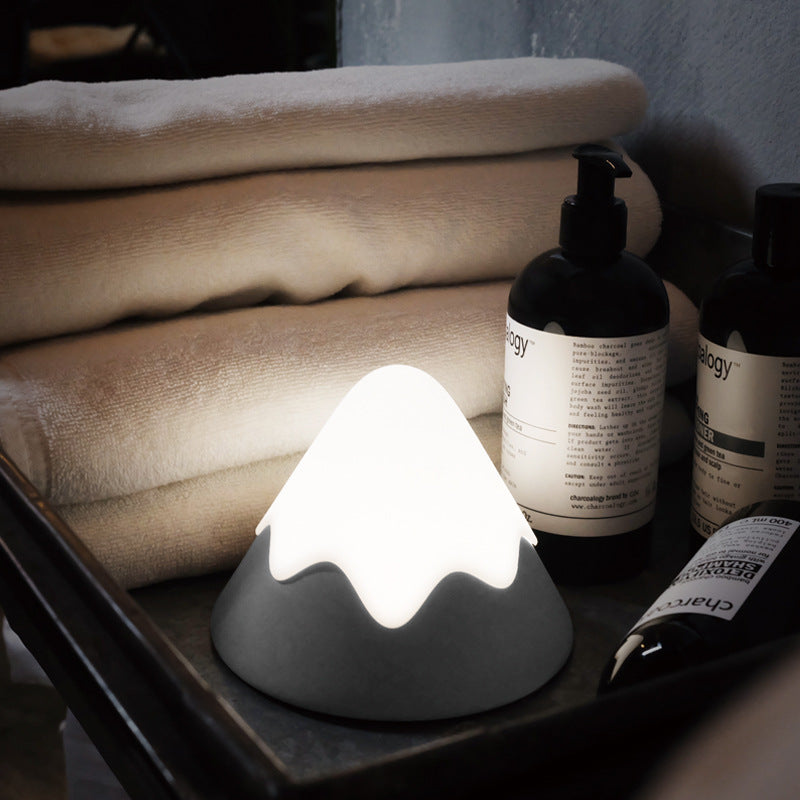 Bedside Hallway Conical Table Light Metal Nordic Style Macaron Colored LED Night Light Grey Clearhalo 'Night Lights' 'Wall Lights' Lighting' 194551