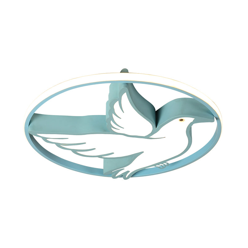 Acrylic Peace Pigeon Flush Ceiling Light with Ring Living Room Animal LED Ceiling Lamp Clearhalo 'Ceiling Lights' 'Close To Ceiling Lights' 'Close to ceiling' 'Flush mount' Lighting' 194564