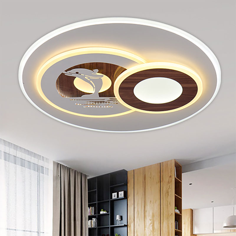 Acrylic Ring Flush Mount Light Contemporary LED Ceiling Lamp in White for Corridor White F Clearhalo 'Ceiling Lights' 'Close To Ceiling Lights' 'Close to ceiling' 'Flush mount' Lighting' 194567