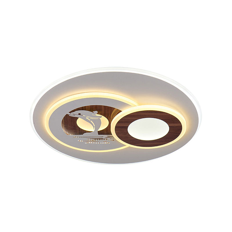 Acrylic Ring Flush Mount Light Contemporary LED Ceiling Lamp in White for Corridor Clearhalo 'Ceiling Lights' 'Close To Ceiling Lights' 'Close to ceiling' 'Flush mount' Lighting' 194569