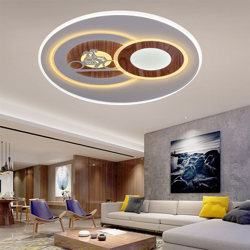 Acrylic Ring Flush Mount Light Contemporary LED Ceiling Lamp in White for Corridor White A Clearhalo 'Ceiling Lights' 'Close To Ceiling Lights' 'Close to ceiling' 'Flush mount' Lighting' 194572