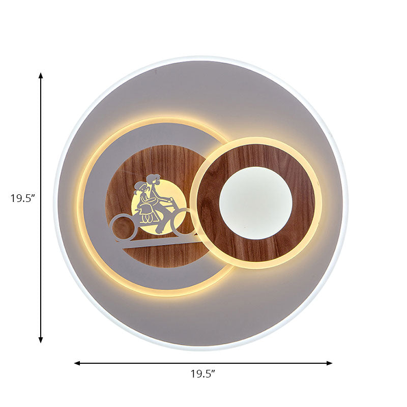 Acrylic Ring Flush Mount Light Contemporary LED Ceiling Lamp in White for Corridor Clearhalo 'Ceiling Lights' 'Close To Ceiling Lights' 'Close to ceiling' 'Flush mount' Lighting' 194574