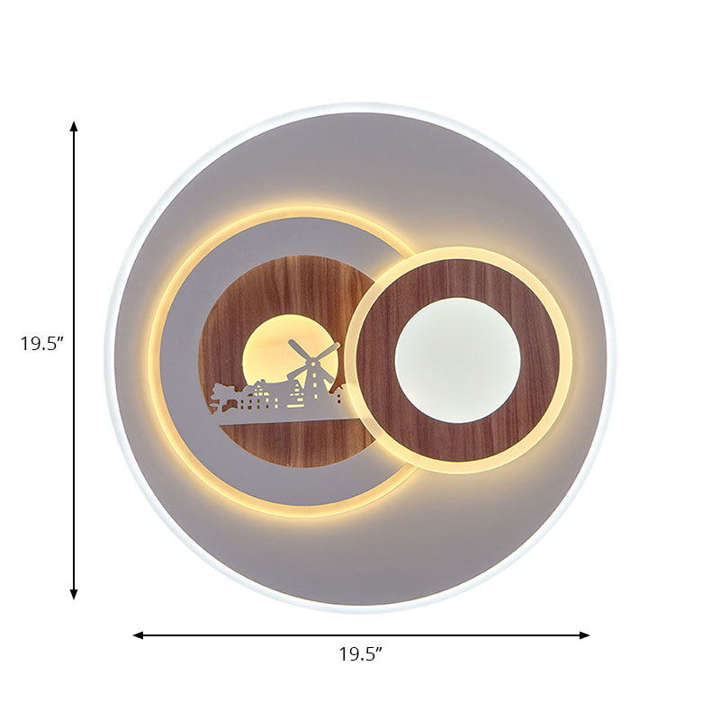 Acrylic Ring Flush Mount Light Contemporary LED Ceiling Lamp in White for Corridor Clearhalo 'Ceiling Lights' 'Close To Ceiling Lights' 'Close to ceiling' 'Flush mount' Lighting' 194577