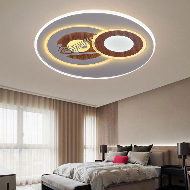 Acrylic Ring Flush Mount Light Contemporary LED Ceiling Lamp in White for Corridor White C Clearhalo 'Ceiling Lights' 'Close To Ceiling Lights' 'Close to ceiling' 'Flush mount' Lighting' 194578