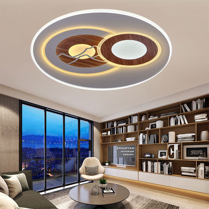 Acrylic Ring Flush Mount Light Contemporary LED Ceiling Lamp in White for Corridor White B Clearhalo 'Ceiling Lights' 'Close To Ceiling Lights' 'Close to ceiling' 'Flush mount' Lighting' 194581