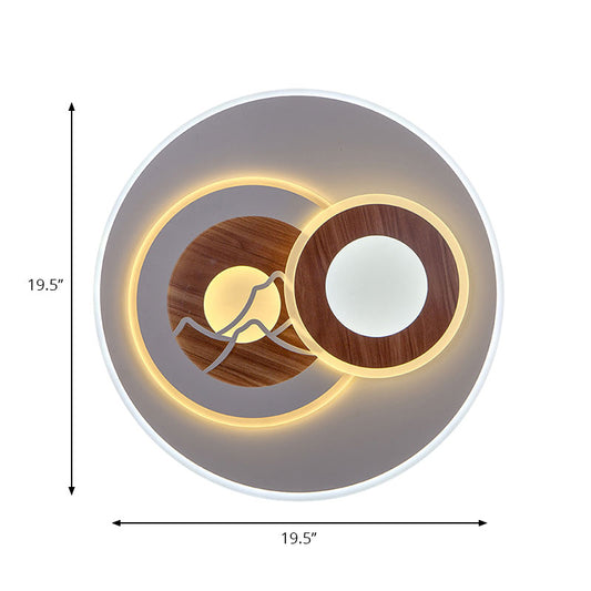 Acrylic Ring Flush Mount Light Contemporary LED Ceiling Lamp in White for Corridor Clearhalo 'Ceiling Lights' 'Close To Ceiling Lights' 'Close to ceiling' 'Flush mount' Lighting' 194583