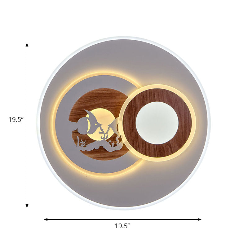 Acrylic Ring Flush Mount Light Contemporary LED Ceiling Lamp in White for Corridor Clearhalo 'Ceiling Lights' 'Close To Ceiling Lights' 'Close to ceiling' 'Flush mount' Lighting' 194586